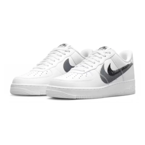 nike air force 1 low ’07 spray paint swoosh – white black grey