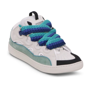 lanvin leather curb – white blue