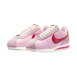 nike cortez trainers medium soft pink fire red sail team orange