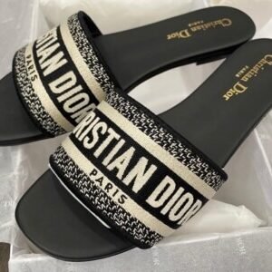 christian dior flat black printed dior