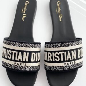 christian dior flat black printed dior