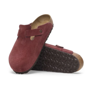 birkenstock boston burgundy – suede leather zinfandel