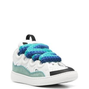 lanvin leather curb – white blue